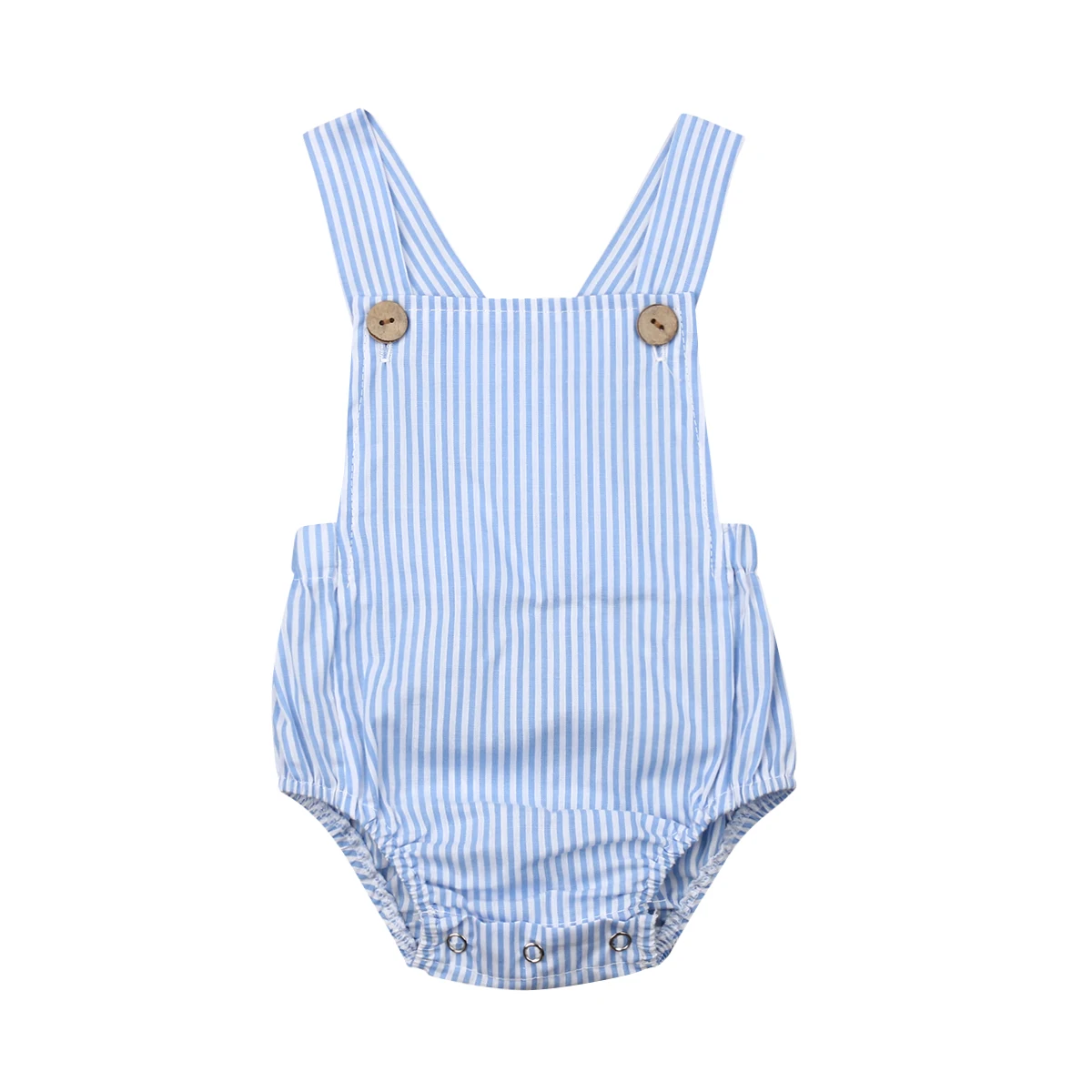 Летняя одежда для малышей; хлопковое боди для новорожденных мальчиков и девочек; Однотонный повседневный комбинезон в полоску; Sunsuit - Цвет: Blue Striped