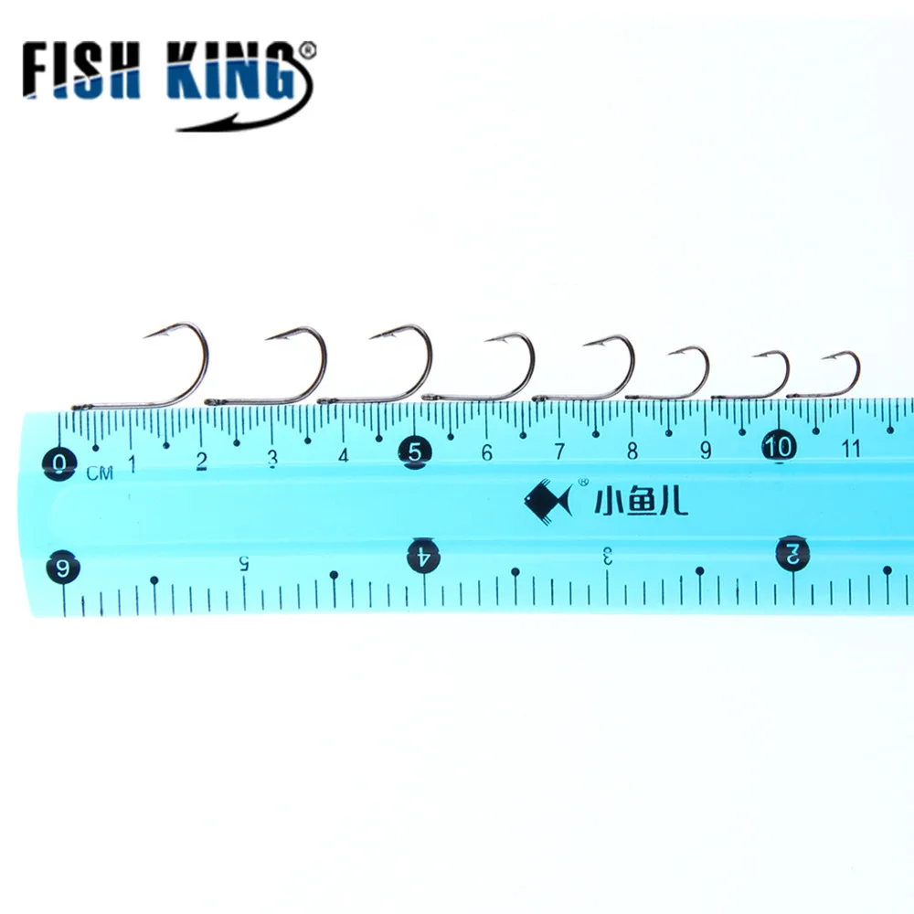 FISH KING 50 шт./лот Size3-Size12 Высокоуглеродистая сталь рыболовный колючий крючкообразный крючок рыболовные снасти