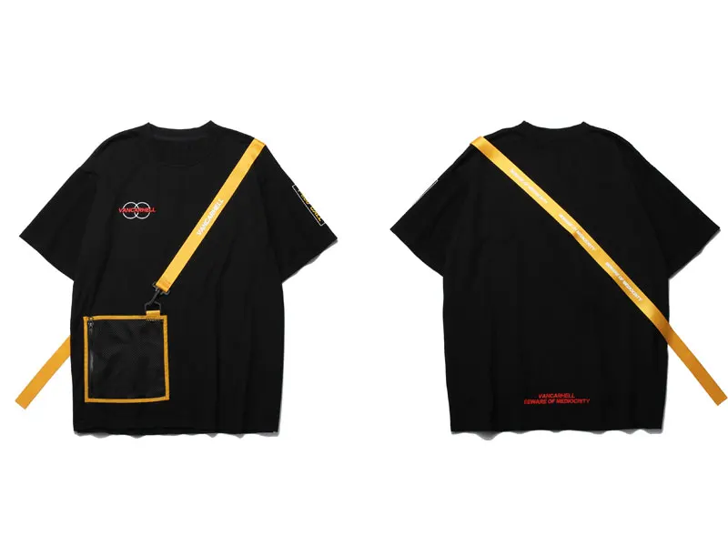 Ribbon Zipper Pocket Tshirts 1