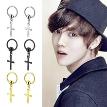 2 шт., модные серьги-гвоздики с крестом, беруши, религиозные Панк ювелирные изделия из нержавеющей стали, анти-аллергические Brincos Penditentes, для мужчин и женщин