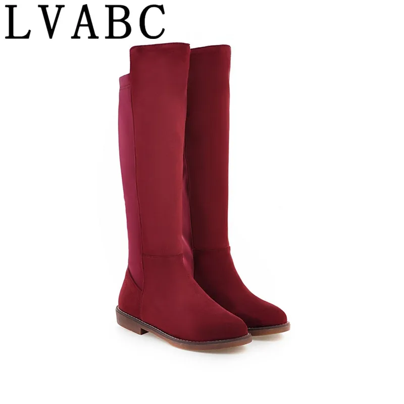 

2018 Women Autumn/Winter Shoes Square High Heel Women Knee-High Boots Sexy Ladies Party Boots Long Snow Boots Plus size 33-44