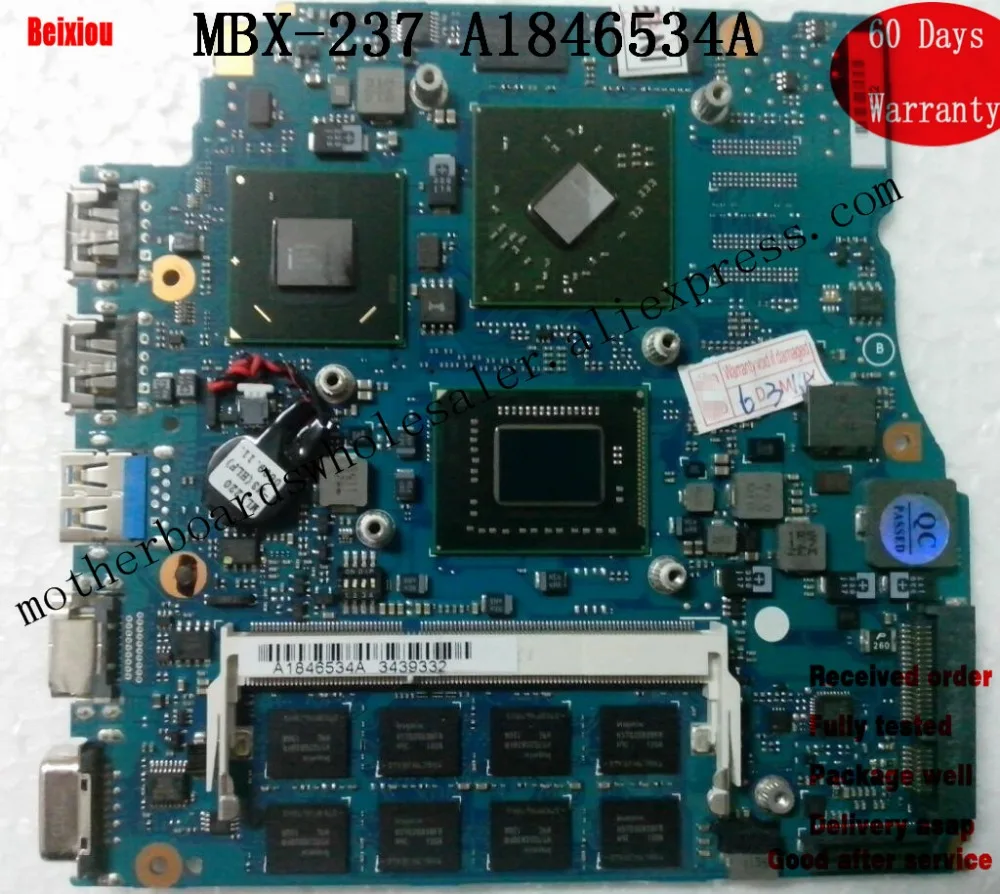 

Mainboard For Sony 13" VPCSB Series With I5 mbx-237 Laptop Motherboard A1846534A Test