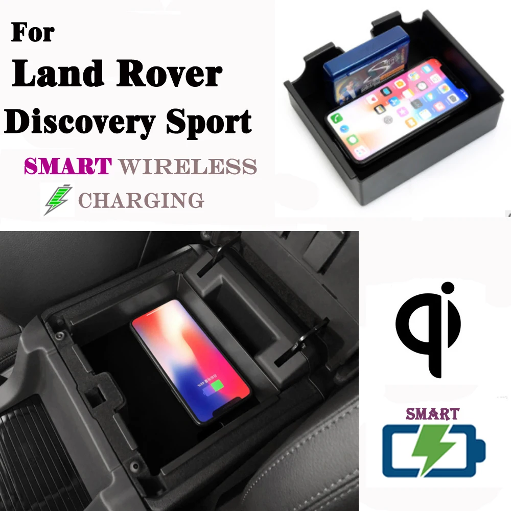 

QI Wireless charger For Land Rover Discovery Sport Wireless charging Phone Holder Storage Box