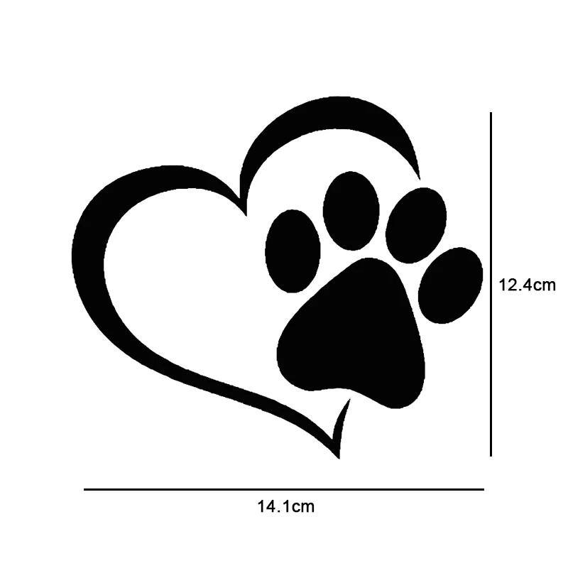 14.112.4cm Car Sticker Vinyl Love The Dog Paw Print Funny Sticker Decal Reflective Laser Motorcycle 3D Stickers Car Styling (6)