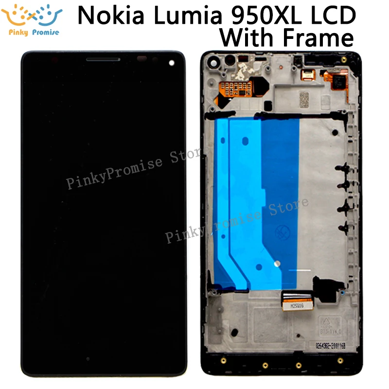 

Black For 5.7" Microsoft Nokia Lumia 950Xl LCD Display Touch Screen Digitizer Assembly With Frame For Lumia 950 XL RM-1116 LCD