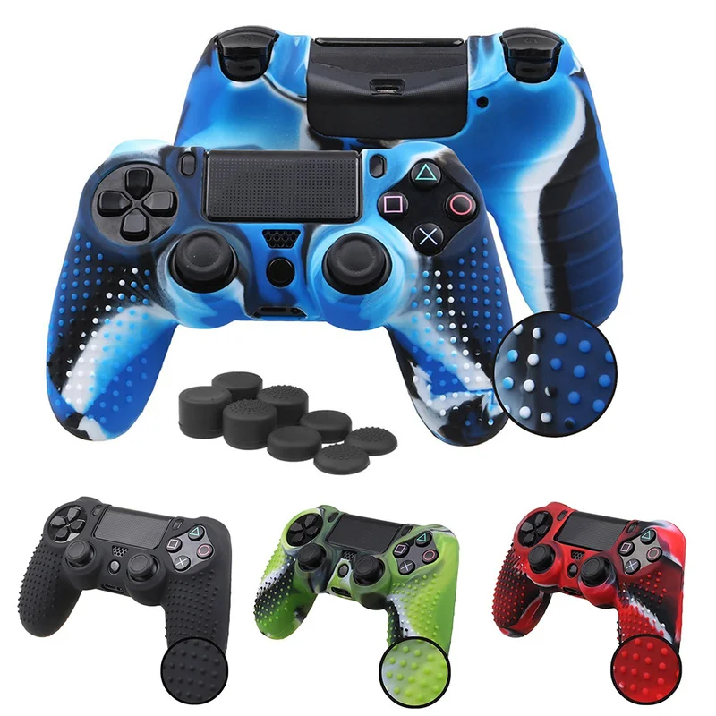 Для sony playstation Dualshock 4 PS4 DS4 Pro тонкий контроллер и ручка 4 цвета Противоскользящий Камуфляжный силиконовый чехол