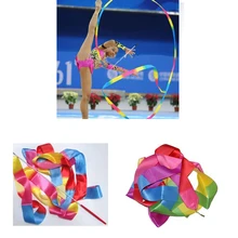 Художественная гимнастика лента для художественной гимнастики 2 м/4 м/6 м палочка для кручения штанги для гимнастики профессиональные разноцветные гимнастические ленты танцевальная лента