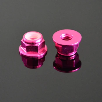 

M2 M3 M4 M5 M6 6061 Aluminum alloy nut nylon self-locking flange nuts screw cap "Pink" color High Quality