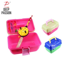 DEEP PASSION Child Ice Fishing Rod Set Winter Fishing Pole Holder For Fishing Pesca Children Ice Rod Combo Telescopic Rod Tackle