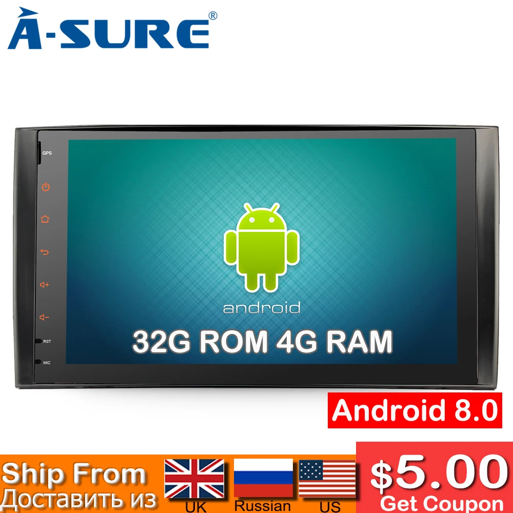 

A-Sure 9 Inch 2 Din A53 8 Core Android 8.0 Radio GPS DVD Player Stereo Navi For Mercedes-Benz A/B Sprinter Vito Viano VW Crafte
