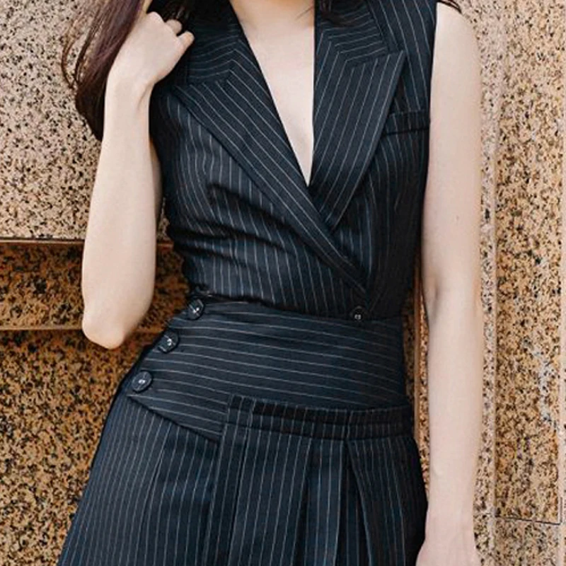 Женский офисный костюм INDRESSME асимметричный плиссированный комплект из 2