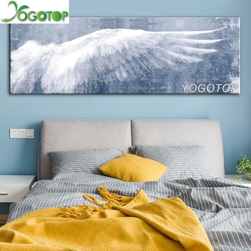 

large size Angel Wings Vintage diamond embroidery Black And White full mosaic diamond Paintings Wing Pop Art Wall Picture YY1333