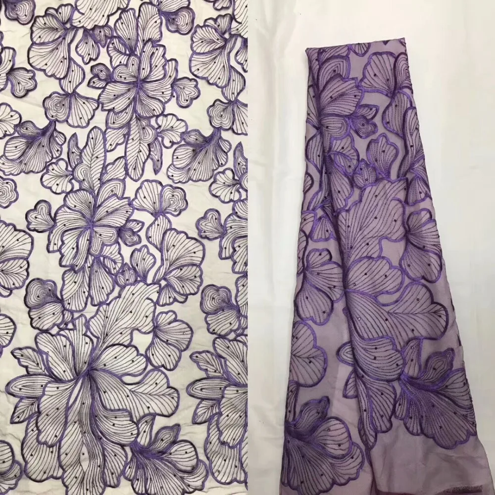 

New Design African French Lace Fabric High Quality Nigeria French Net Lace 2018 With Stones and Beaded For Women