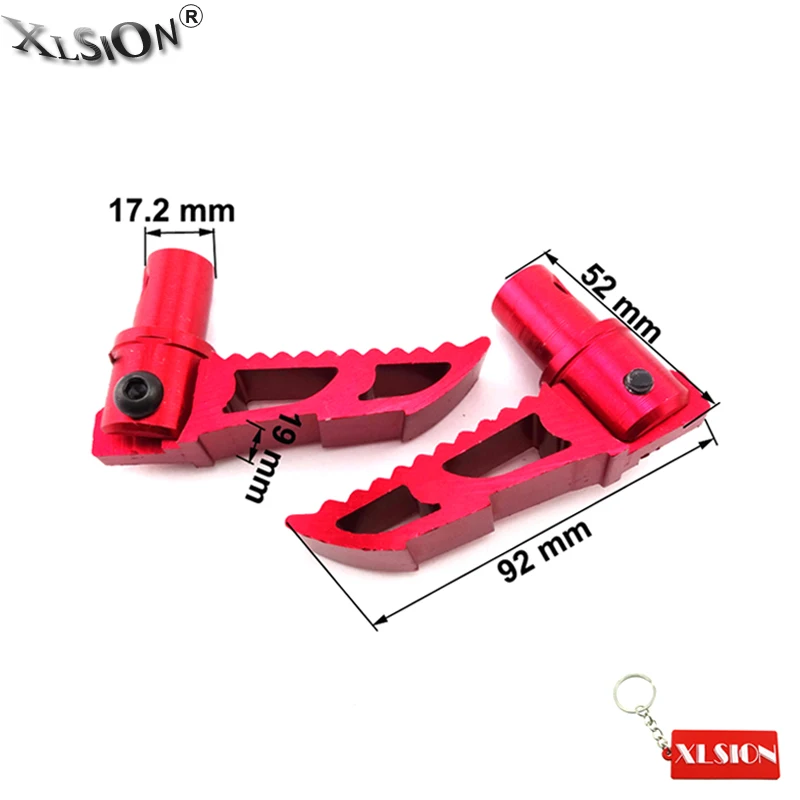 XLSION Aftermarket Red Aluminum Footpegs Rest Pegs For 47cc 49cc 2 Stroke Minimoto Mini Dirt ATV