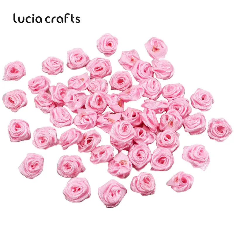 Lucia crafts 144 шт./пакет 10 мм с Сатиновыми оборками напоминающими Цветок голова бант