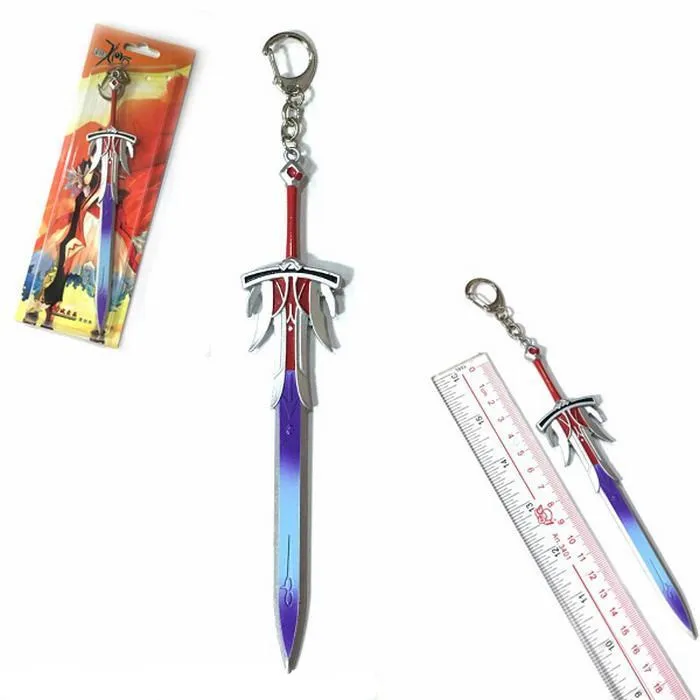 

Fate Stay Night Weapon Red Saber Mordred Sword Keychains Toys Blades Model Keychain 17cm
