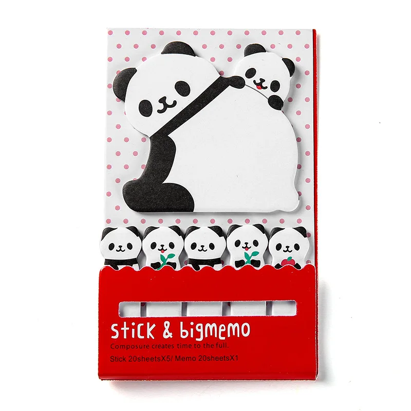 Cartoon Cat Panda Memo Pad N Times Sticky Notes Notepad Cute stickers Escolar Papelaria School Supplies Bookmark Label - Цвет: 01