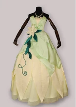 100%actual luxurious gentle inexperienced flower waist Tiana princess classic ball robe royal Medieval Renaissance Victorian gown Belle ball