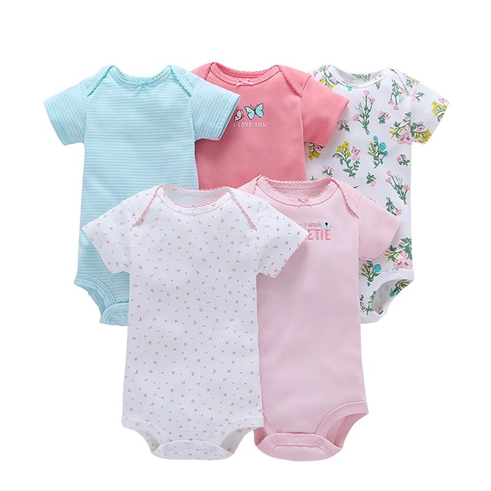 5 unids/lote mamelucos del bebé de manga corta Bebé Ropa 100% algodón puntada Bebé Ropa verano Onesie recién nacidos Bebe mameluco 5 unids/lote mamelucos del bebé de manga corta Bebé Ropa 100% algodón puntada Bebé Ropa verano Onesie recién nacidos Bebe mameluco