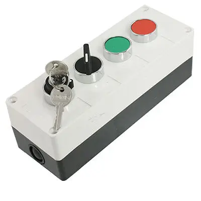 

AC 400V 10A 2 Position Key Lock Momentary 4 Switch Push Button Station