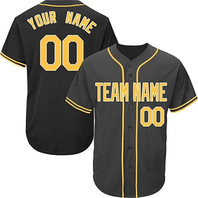 Wholesale DIY OEM Custom Black Baseball Jersey Men Women Kids Full ...