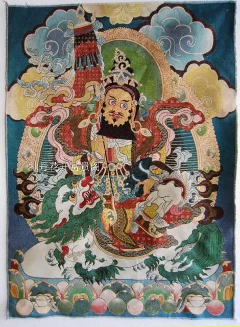

Chinese collection the Thangka embroidery The King of Wealth diagram