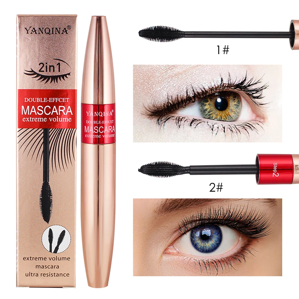 Новинка 4D 2 в 1 Водонепроницаемая тушь для ресниц Dikke Blijvende завивка Verlenging Eye Make-Up Beter Dan секс тушь для ресниц