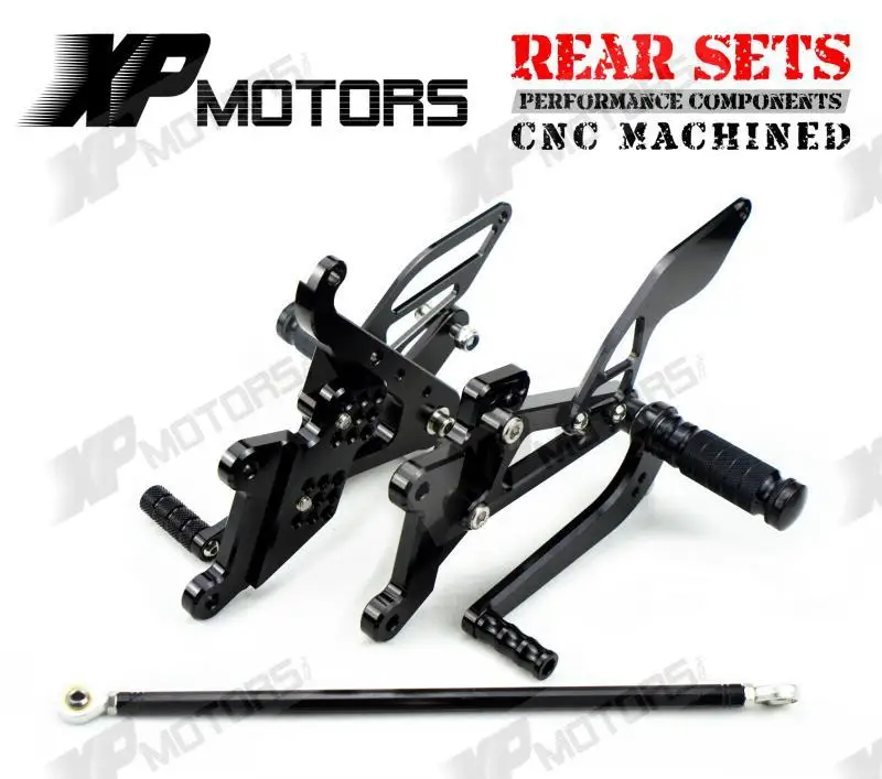 

Race Adjustable Foot pegs Rearset Footrests Rear Sets For Yamaha YZF-R6S 2006 2007 2008 2009 Black