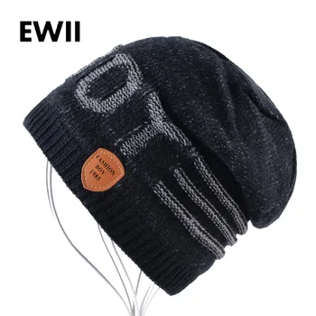

Unisex letter beanie hat for men winter cap women knitted hats skullies beanies men warm knit caps womem bonnet gorra hombre