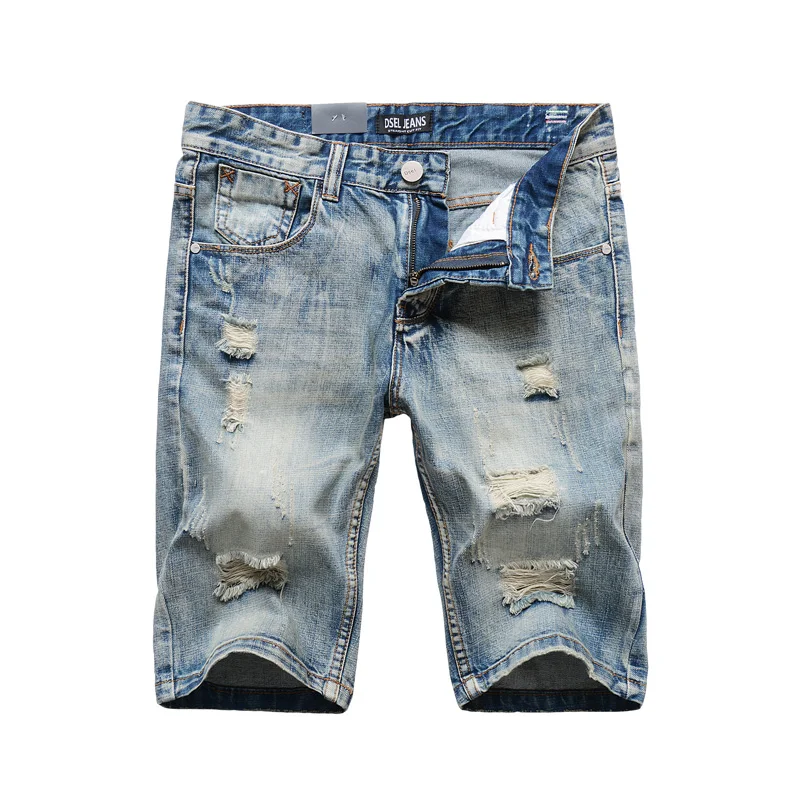 

Summer DSEL Jeans Shorts masculina Vintage Ripped Short Jeans homme Fashion Streetwear Hip Hop Jeans hombre Denim Shorts Men