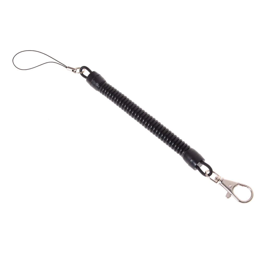

2Pcs/lot Tactical Retractable Plastic Spring Elastic Rope Security Chain For Airsoft Hiking Camping Anti-lost Phone Keychain