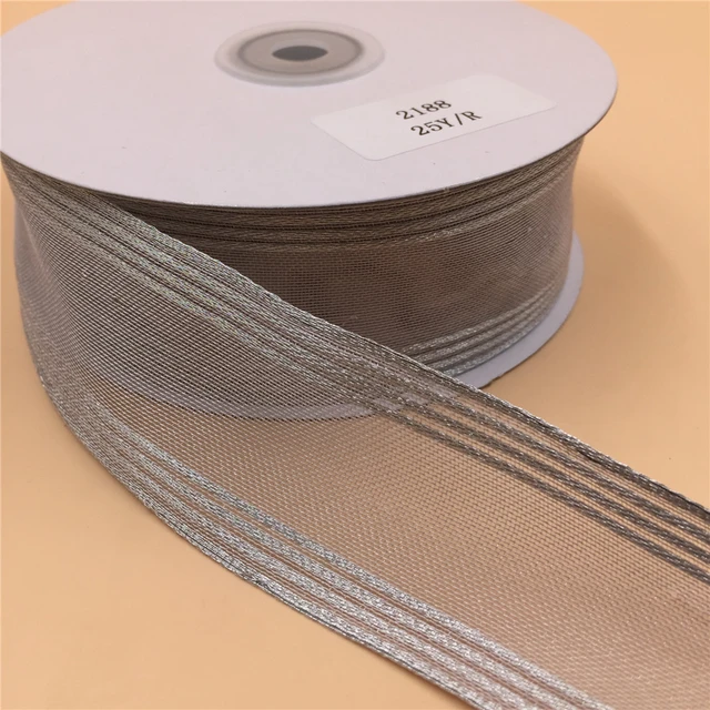 Light Blue - Satin Ribbon Wire Edge - ( W: 1 - 1/2 inch | L: 25 Yards )