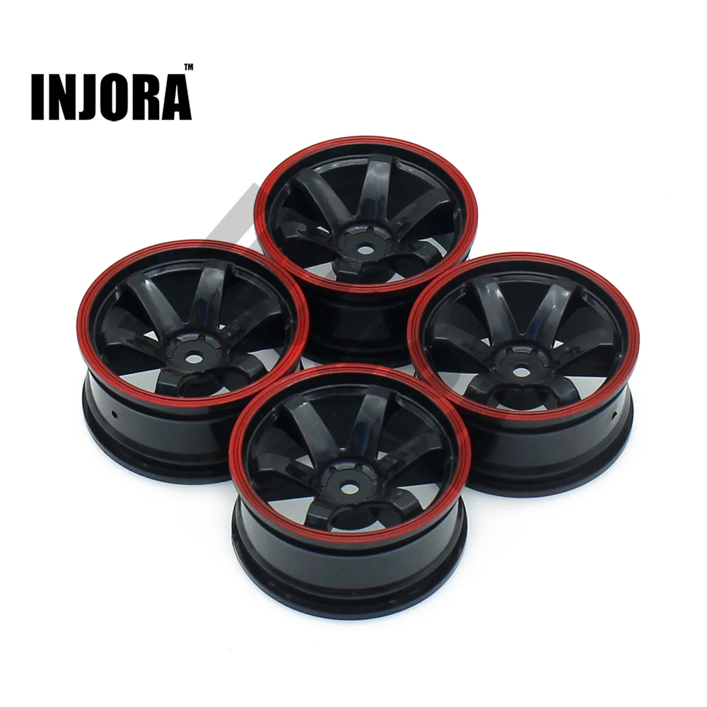 

INJORA 4PCS Wheel Rim Tire Hub for 1/10 RC On Road Touring Car HSP HPI Traxxas Tamiya Kyosho 1:10 Drift Spare Parts