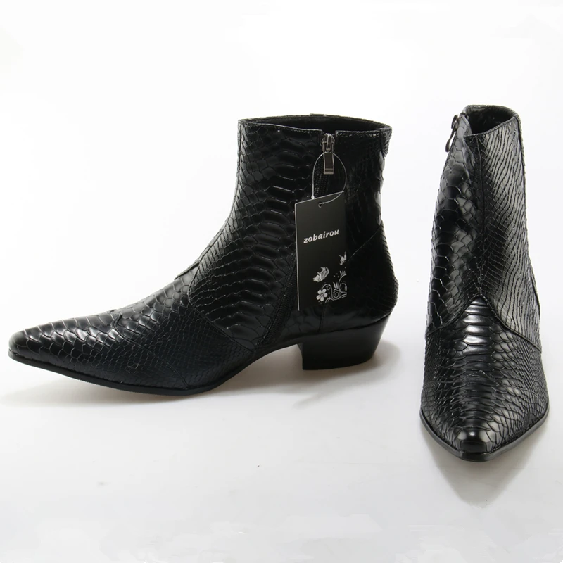 Botines Masculino Britânico Boots Branco Botas Ankle Cowboy Choo Marrom Padrão Eunice Cobra De b Preto Homens A Pele Zapatos c Couro Genuíno wxqZzB0Y