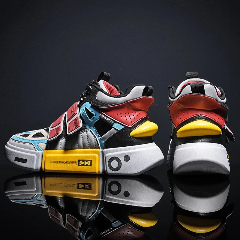 reflective chunky sneakers