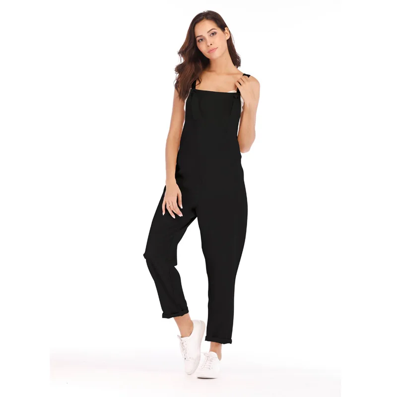 Women Casual Summer Long Jumpsuit Pants Plus Size 3XL Rompers Womens Jumpsuit Linen Cotton Knot-bow Straps One Piece Jumpsuits Women Casual Summer Long Jumpsuit Pants Plus Size 3XL Rompers Womens Jumpsuit Linen Cotton Knot-bow Straps One Piece Jumpsuits