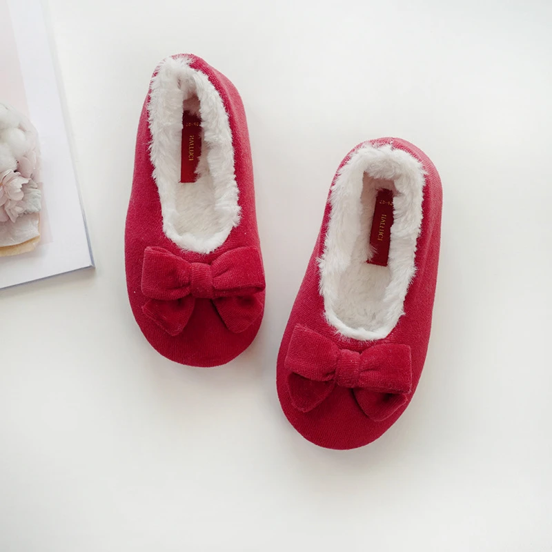 Nuevo rojo de invierno para niñas zapatos rojos de invierno bebé, zapatos para interior del hogar, zapatillas de para niños pequeños, zapatos para recién nacidos para niñas| | -