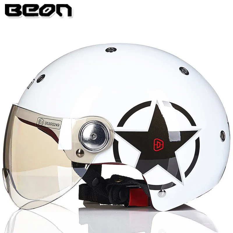 BEON B-103 шлем с открытым лицом E-BIKE moto cascos шлем винтажный скутер capacete moto rbike летний мотоциклетный rcycle шлем - Цвет: 9