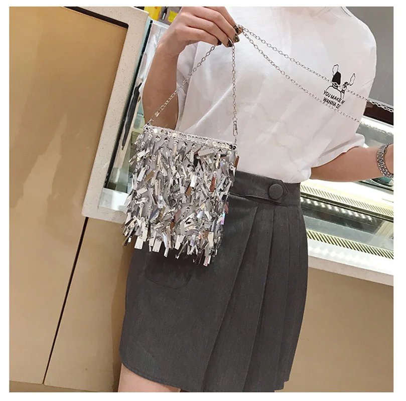High Quality Women Bag Bling Sequin Handmade Design Handbag 2019 Fashion Ladies All-match Shoulder Crossbody Bag Evening Clutch High Quality Women Bag Bling Sequin Handmade Design Handbag 2019 Fashion Ladies All-match Shoulder Crossbody Bag Evening Clutch
