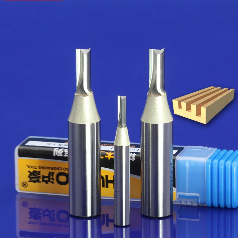 1pc 1/4*2*8 mm Straight Flute cutter Wood Slotting Tools milling