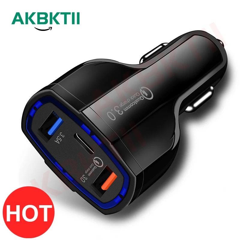 

AKBKTII Quick Charge 3.0 Car Charger 5V 3.5A QC3.0 Turbo Fast Charging Dual USB Car Mobile Phone Charger For SAMSUNG XIAOMI