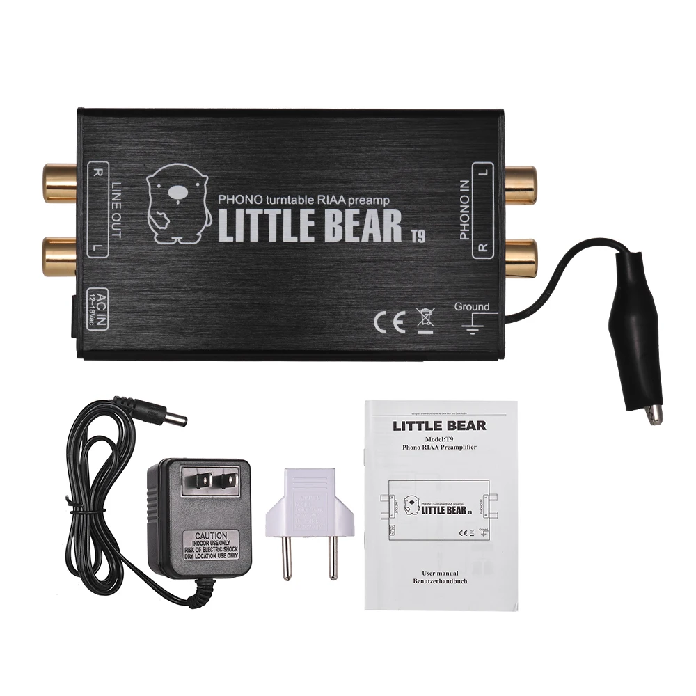 

Portable Mini MM Phono Preamp Preamplifier Low-noise Audio Preamplifier with RCA Input & Output Interfaces Aluminum Alloy Shell