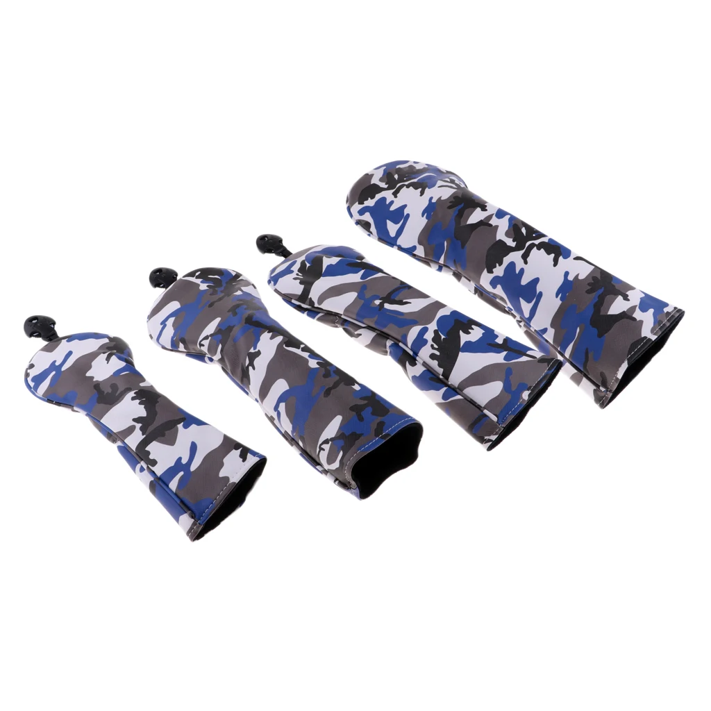 4 Pieces Interchangeable Adjustable Wear Resistant Golf Club Head Covers #1 #3 #5 UT Driver Wood Protector Gift for Family