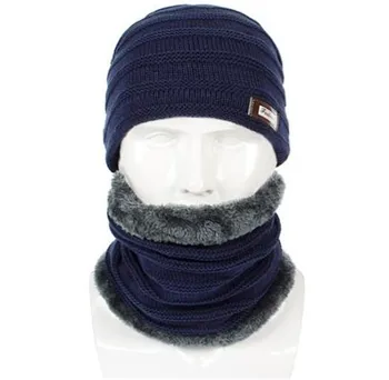 

Fleece Lined Motorcycle Face Mask Winter Beanies Hat Scarf Set Knitted Skull Caps Warm Slouchy Balaclava Mask Face Shield