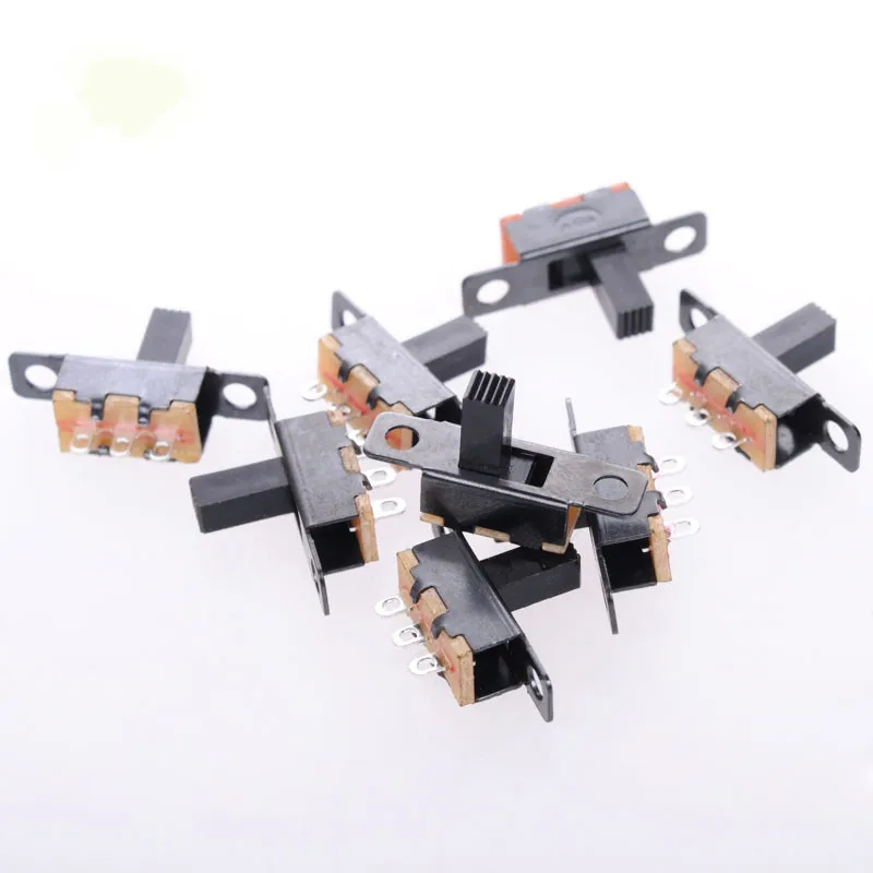 50 Pcs 7mm Height Knob 3 Pin 2 Position 1P2T SPDT Panel Slide Switch 0.5A 50V DC |