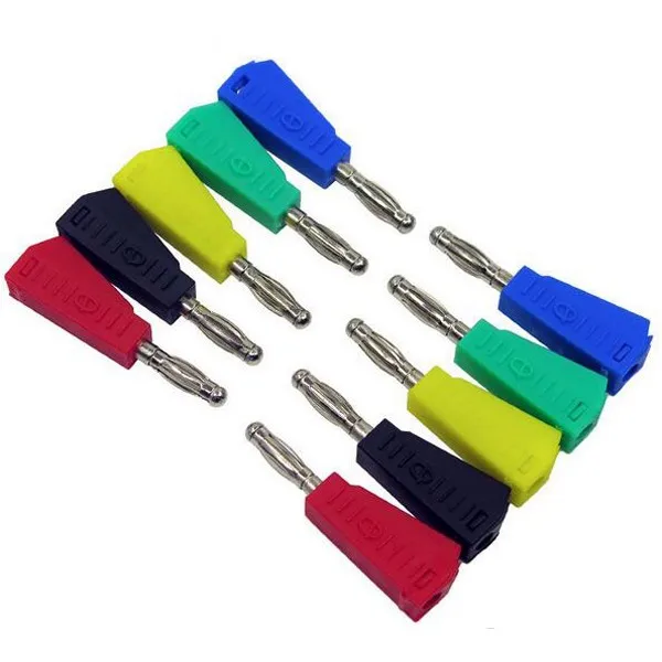 10Pcs 4mm Stackable Nickel Plated Speaker Multimeter Banana Plug Connector Test Probe Binding