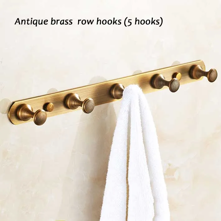 

Home Furnishing 5 Row Hooks antique Copper Wall Mount Clothes robe Hook Coat Hanger Rack gancho de parede