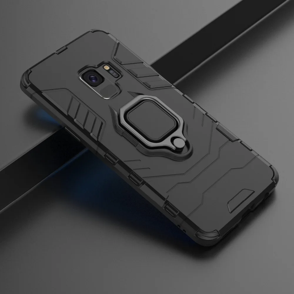 

For Samsung Galaxy S8 S9 NOTE 9 Case Stand Holder Metal Ring Magnetic Back Armor Cover for Samsung S8 S9 Plus A7 2018 A750 Case