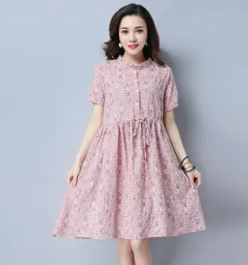 Literary Fresh Floral A-line Maternity Dresses 2019 Spring Summer Fashion Short Sleeve Maternity Dress for Pregnant Women QL8838