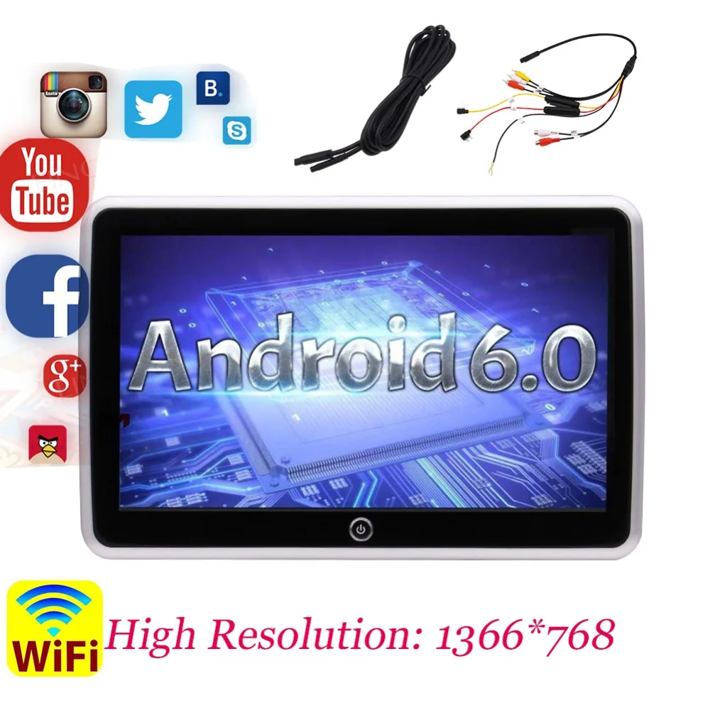 

Android 6.0 Headrest Monitor with 8G Rom 10.1 Inch Capacitive Touch Screen Car Monitor Support USB/TF Port 4K/1080P Video Pillow